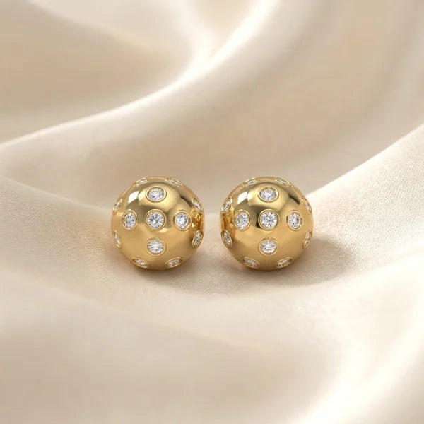 Rally Studs — yellow gold, view 2