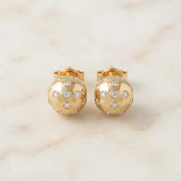 Rally Studs — yellow gold, view 4