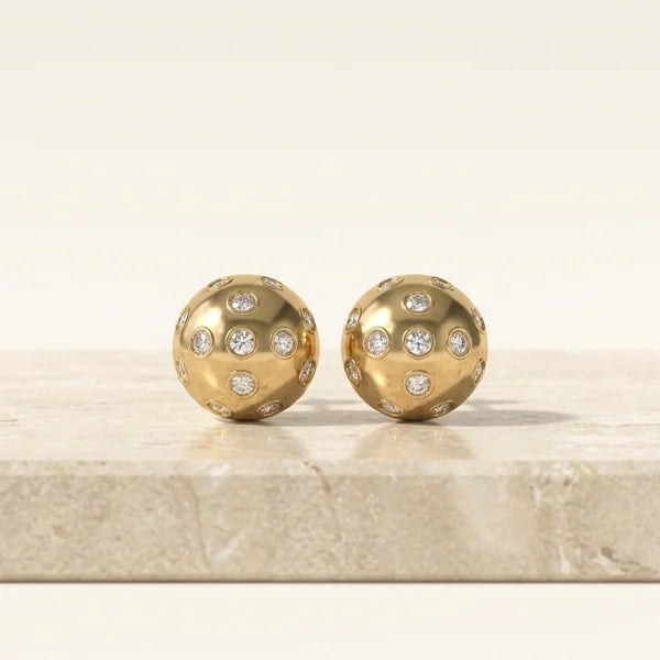 Rally Studs — yellow gold, view 3