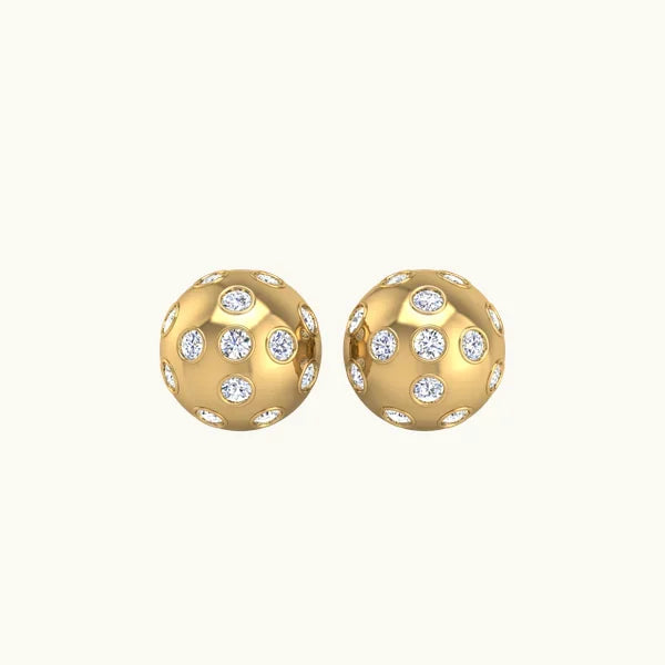 Match Point Studs — yellow gold, view 1