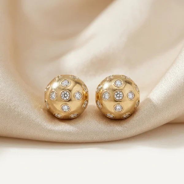 Match Point Studs — yellow gold, view 3