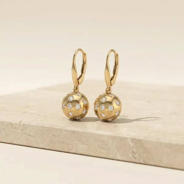 Match Point Drops — yellow gold, view 3