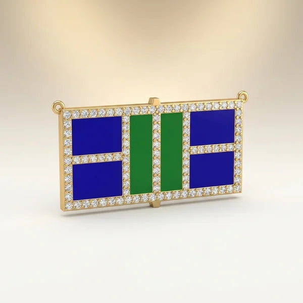Center Court, Enamel — yellow gold, view 6