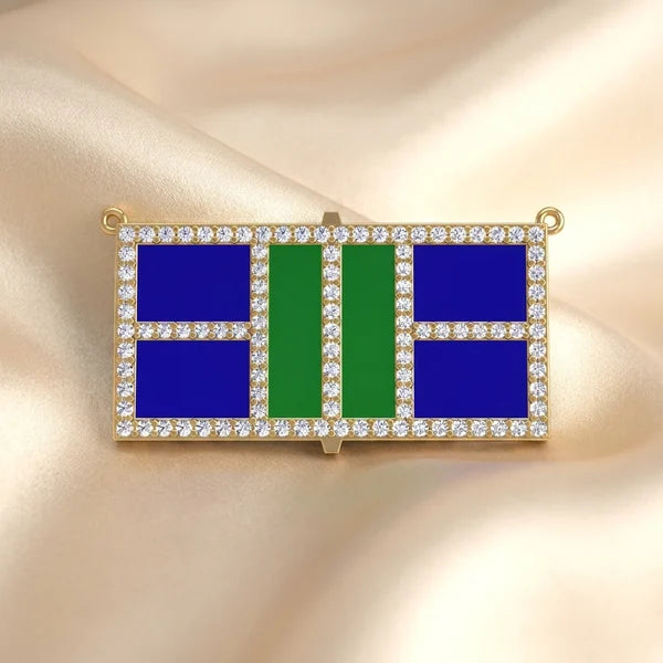 Center Court, Enamel — yellow gold, view 2