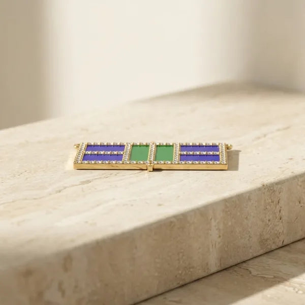 Center Court, Enamel — yellow gold, view 4